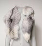Dolce & Gabbana White Fox Fur Neck Wrap Warmer Winter Scarf