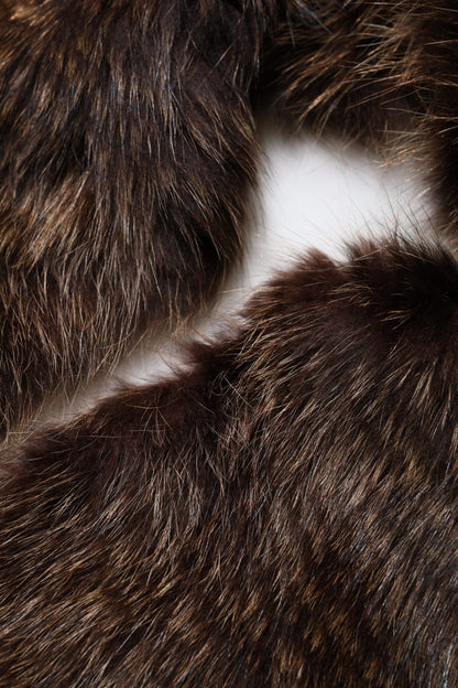 Dolce & Gabbana Brown Raccoon Fur Neck Warmer Winter Scarf
