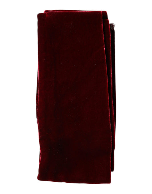 Dolce &amp; Gabbana Bordeaux bomullssidenssjal med fransar och omlotthalsduk