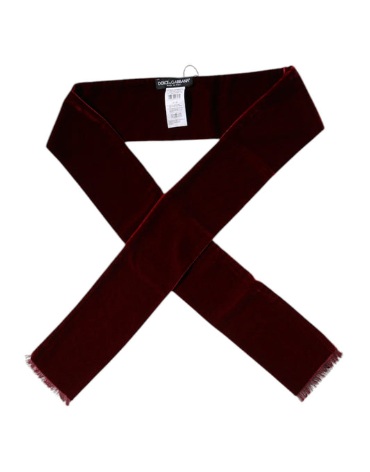 Dolce &amp; Gabbana Bordeaux bomullssidenssjal med fransar och omlotthalsduk
