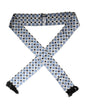 Dolce & Gabbana White Blue Polka Dotted Silk Skinny Scarf