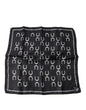 Dolce & Gabbana Black Horseshoe Silk Square Handkerchief Scarf