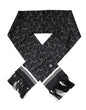 Dolce & Gabbana Black Patterned Skinny Fringes Shawl Scarf