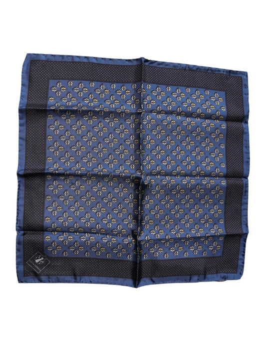Dolce & Gabbana Blue Lady Bug Silk Square Handkerchief Scarf