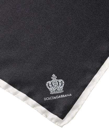 Dolce &amp; Gabbana Svart Kronlogo Fyrkantig Näsdukshalsduk