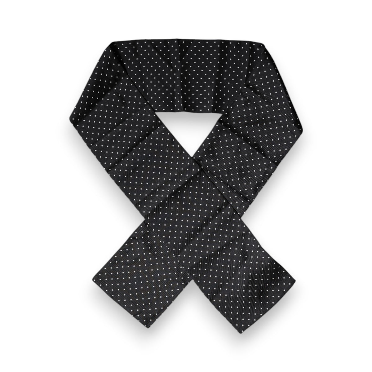 Dolce & Gabbana Black Polka Dots Silk Skinny Neck Wrap Scarf