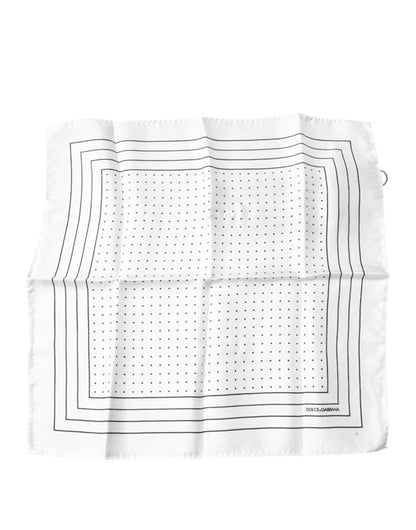 Dolce & Gabbana White Polka Dots Square Handkerchief Scarf
