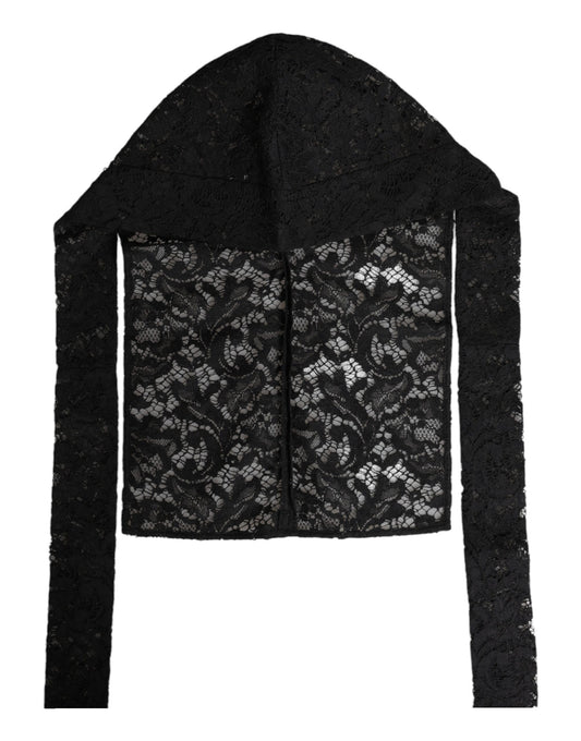 Dolce &amp; Gabbana Svart Blomsterblonder Helhodehatt