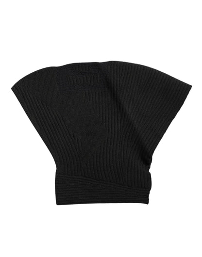 Dolce &amp; Gabbana svart nylon strikket skimaske balaklava