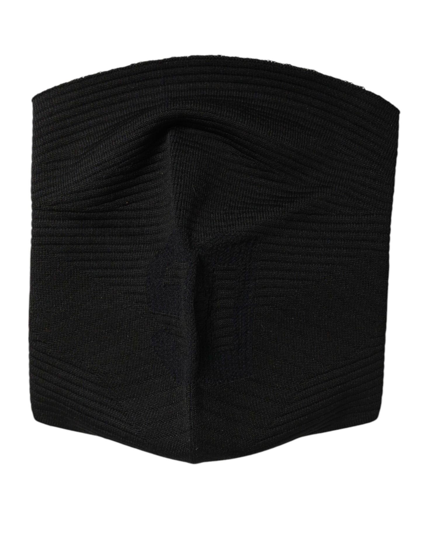 Dolce &amp; Gabbana svart nylon strikket skimaske balaklava