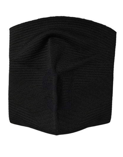 Dolce &amp; Gabbana svart nylon strikket skimaske balaklava