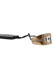 Dolce & Gabbana Gold Tone Sterling Silver 925 Crystals Ring