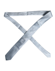 Dolce &amp; Gabbana Lyseblått Ensfarget Silkeslips Justerbart Slips