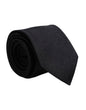 Dolce & Gabbana Black Solid Silk Adjustable Necktie Tie