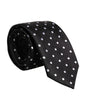 Dolce & Gabbana Black Polka Dots Silk Adjustable Necktie Tie