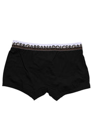 Dolce & Gabbana Black Cotton Stretch Regular Boxer Underwear