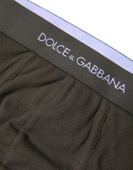 Dolce & Gabbana Gray Cotton Men Mid Slip Brief Underwear
