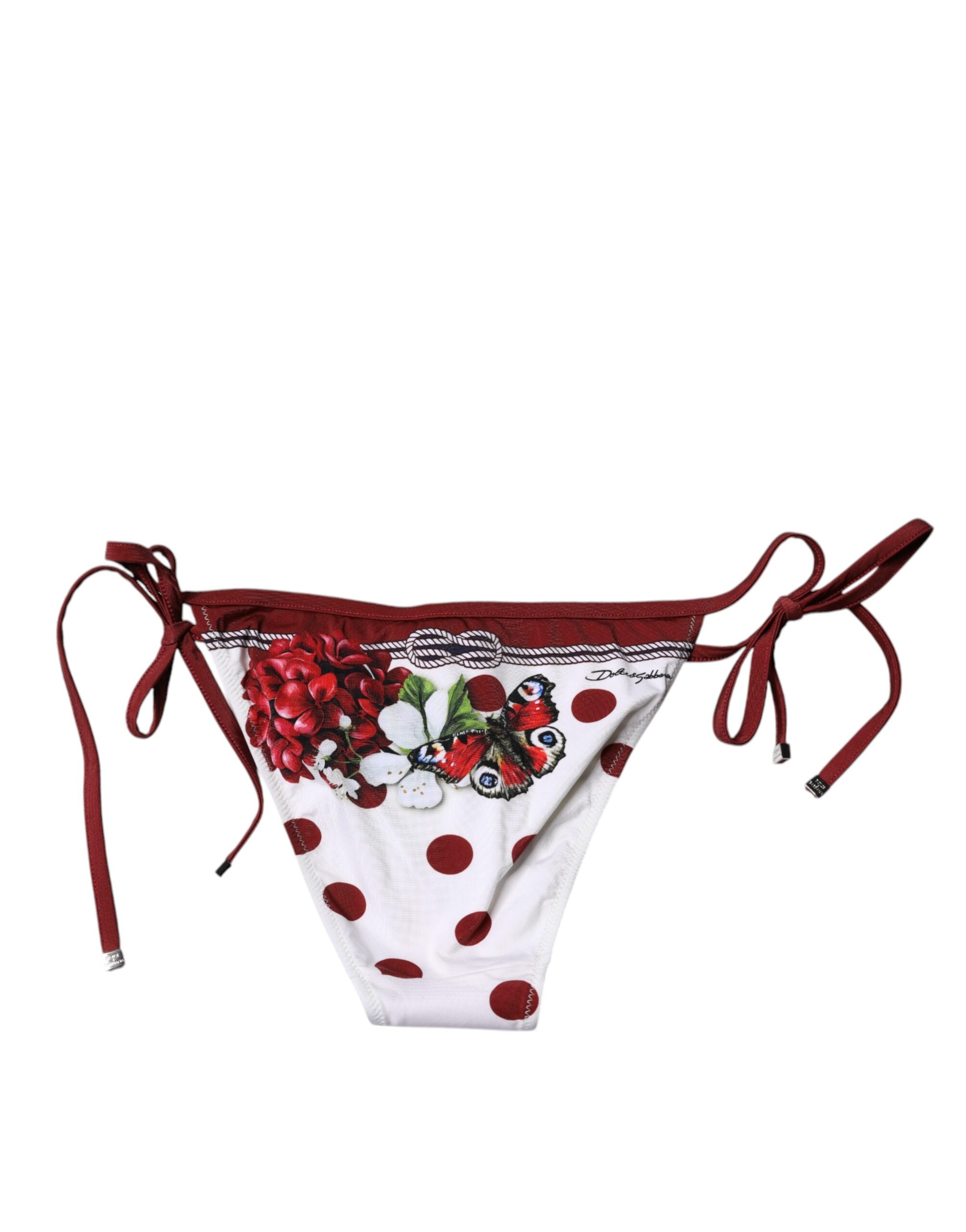 Vit blommig baddräkt bikiniunderdel badkläder