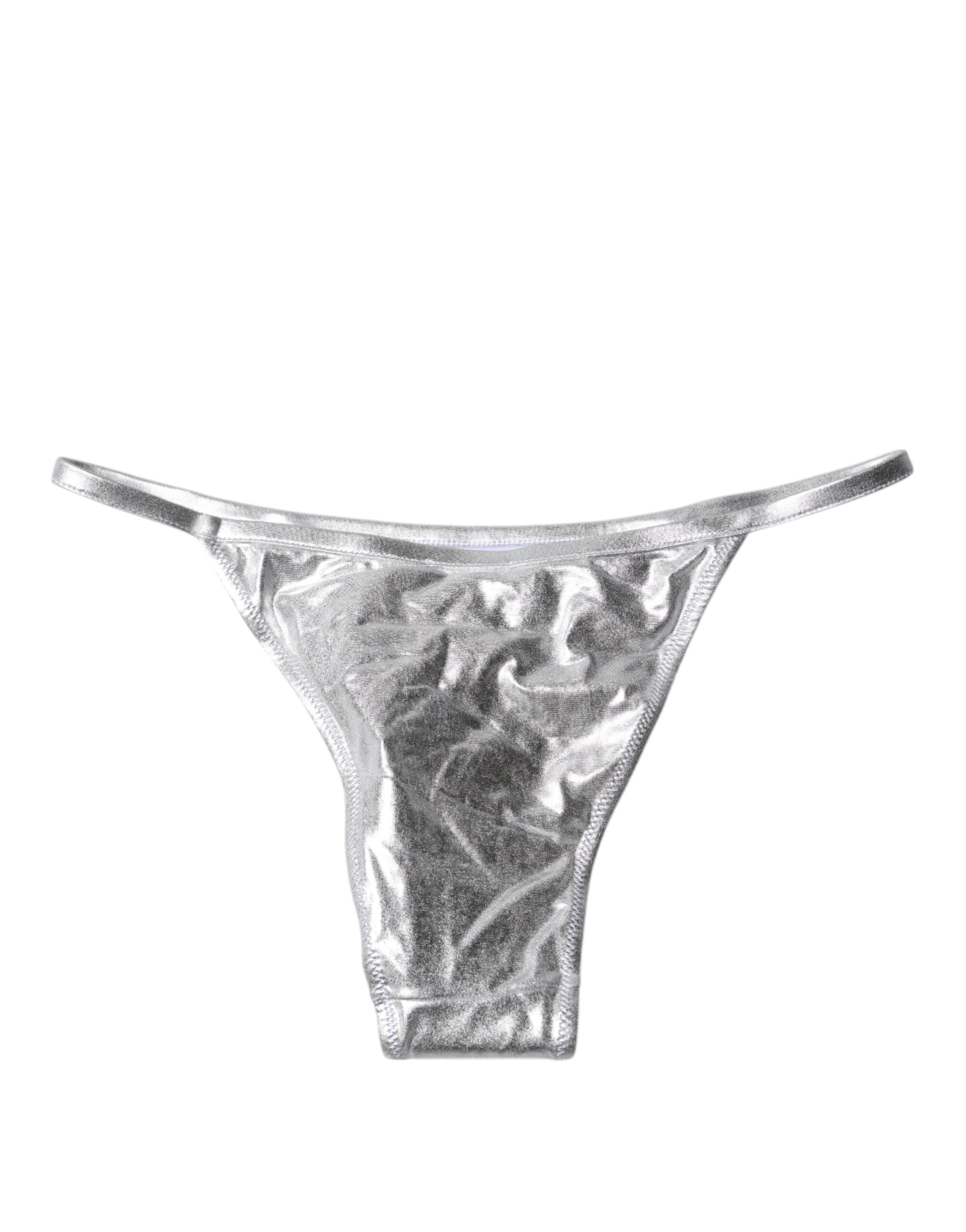 Silverfärgad polyester strandkläder bikiniunderdel badkläder