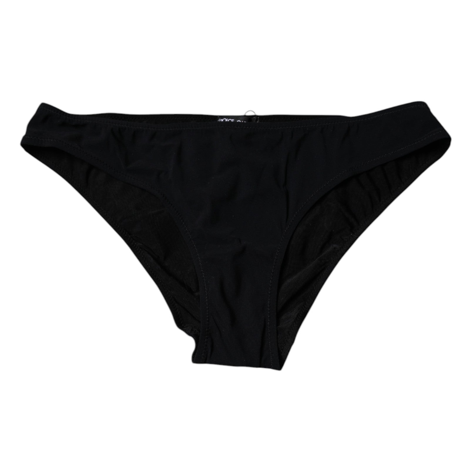 Svarta nylon stretchiga trosor med medelhög midja
