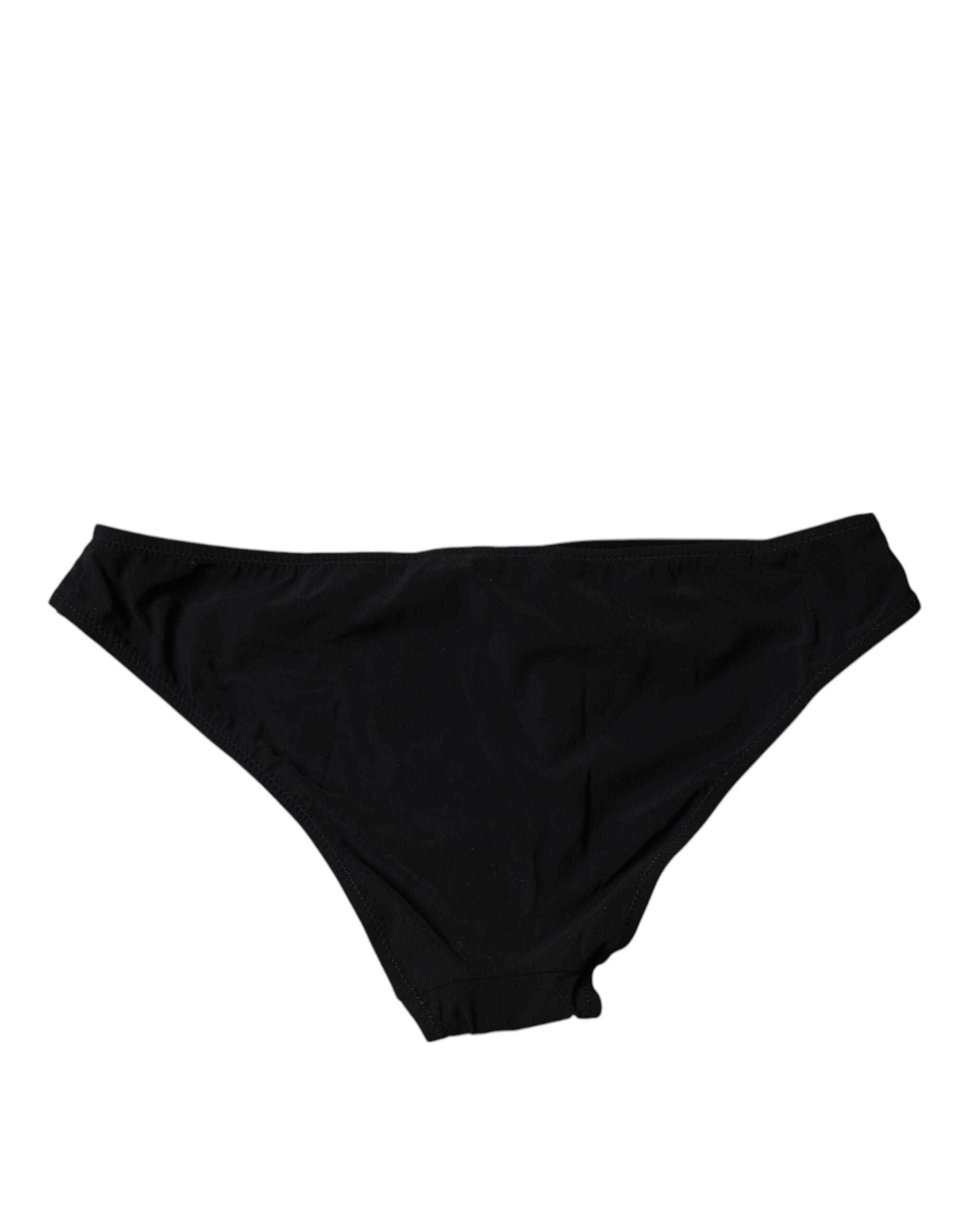 Svarta nylon stretchiga trosor med medelhög midja