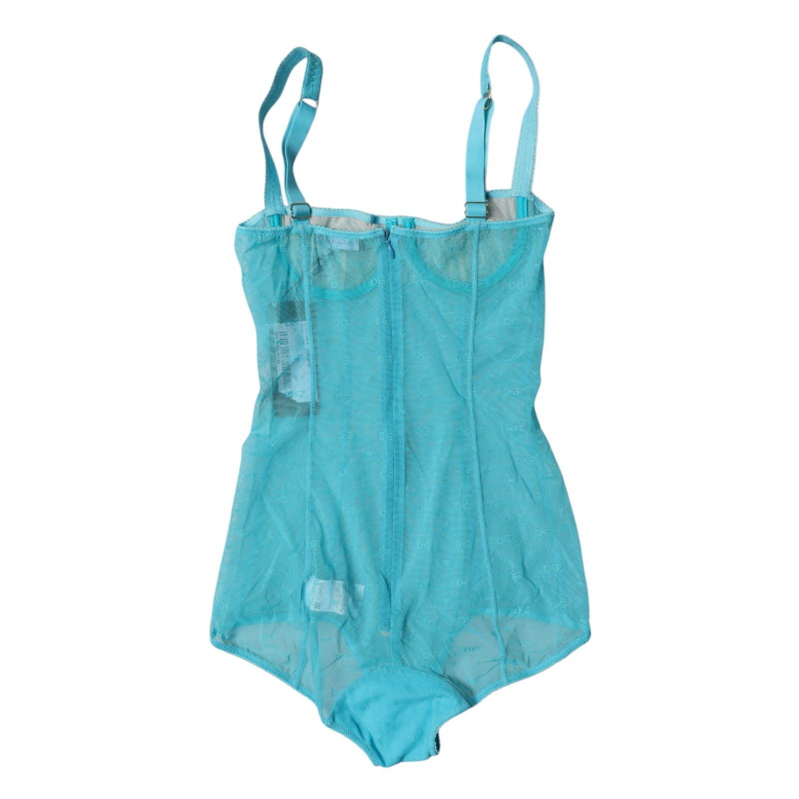 Blå tyll balconette bh bodysuit underkläder