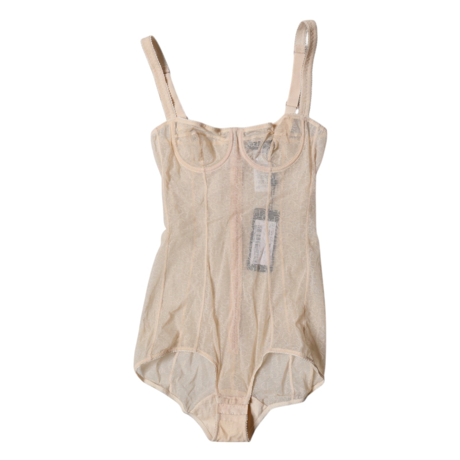 Beige tyll balconette bh bodysuit underkläder