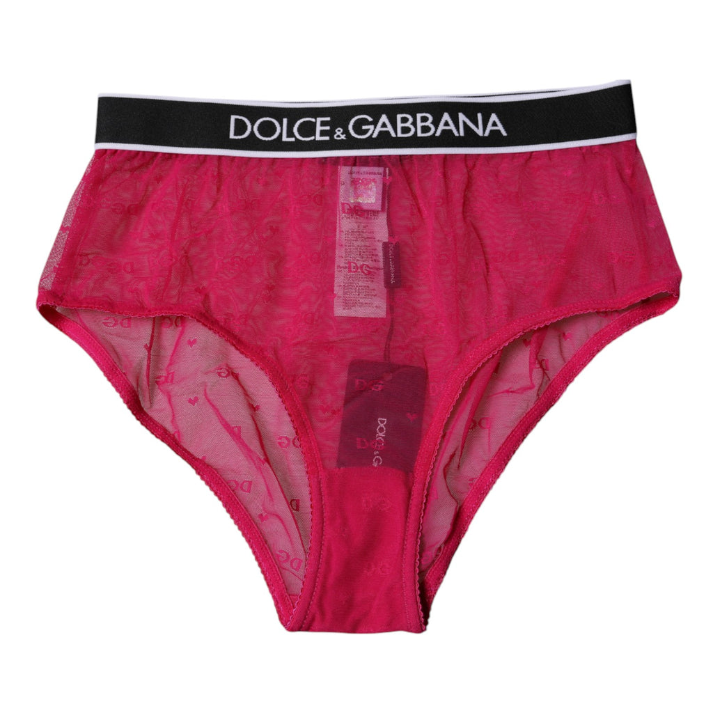 Fuchsia tyllnylon med medelhög midja i trosa