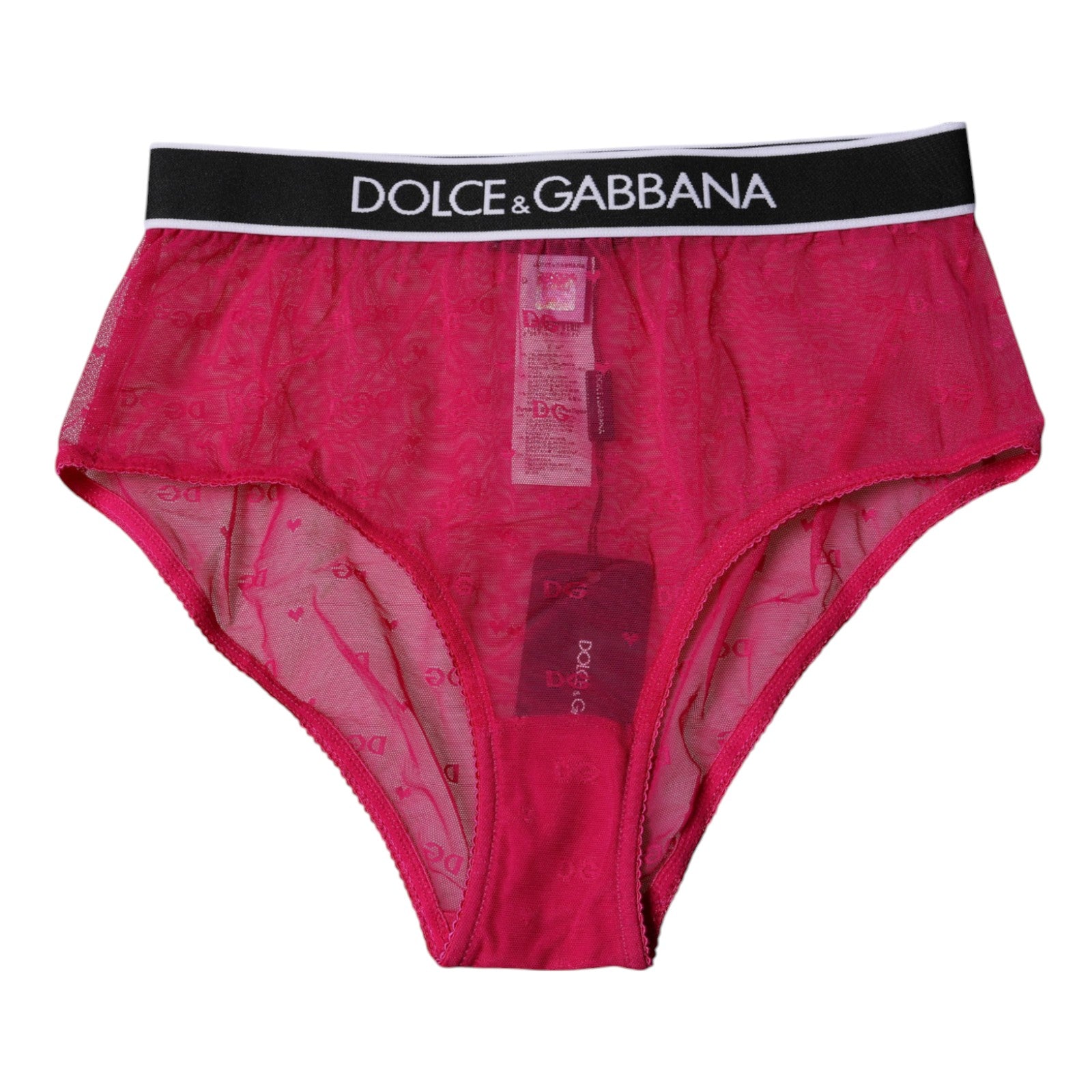 Fuchsia tyllnylon med medelhög midja i trosa