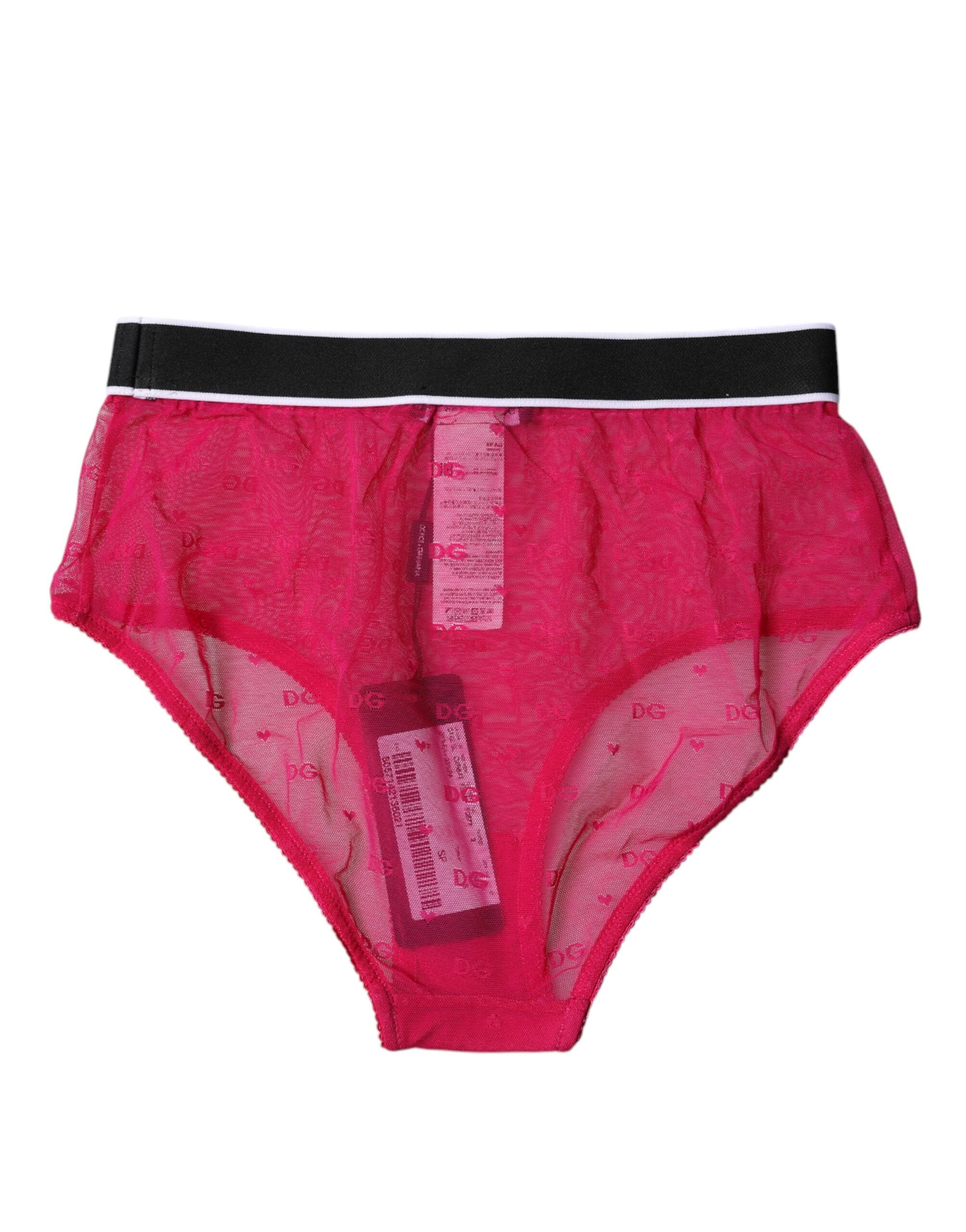 Fuchsia tyllnylon med medelhög midja i trosa