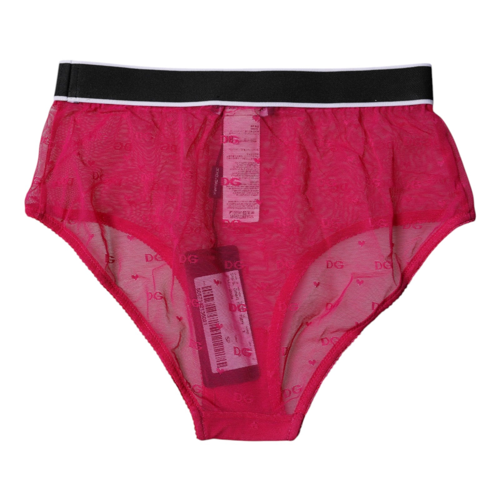 Fuchsia tyllnylon med medelhög midja i trosa