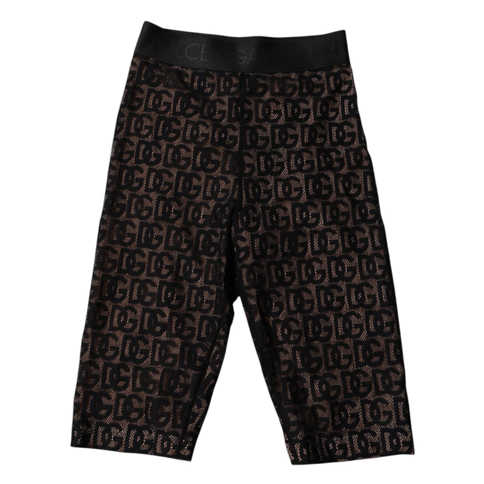 Svarta Cropped Tights med Logotyp och Monogram
