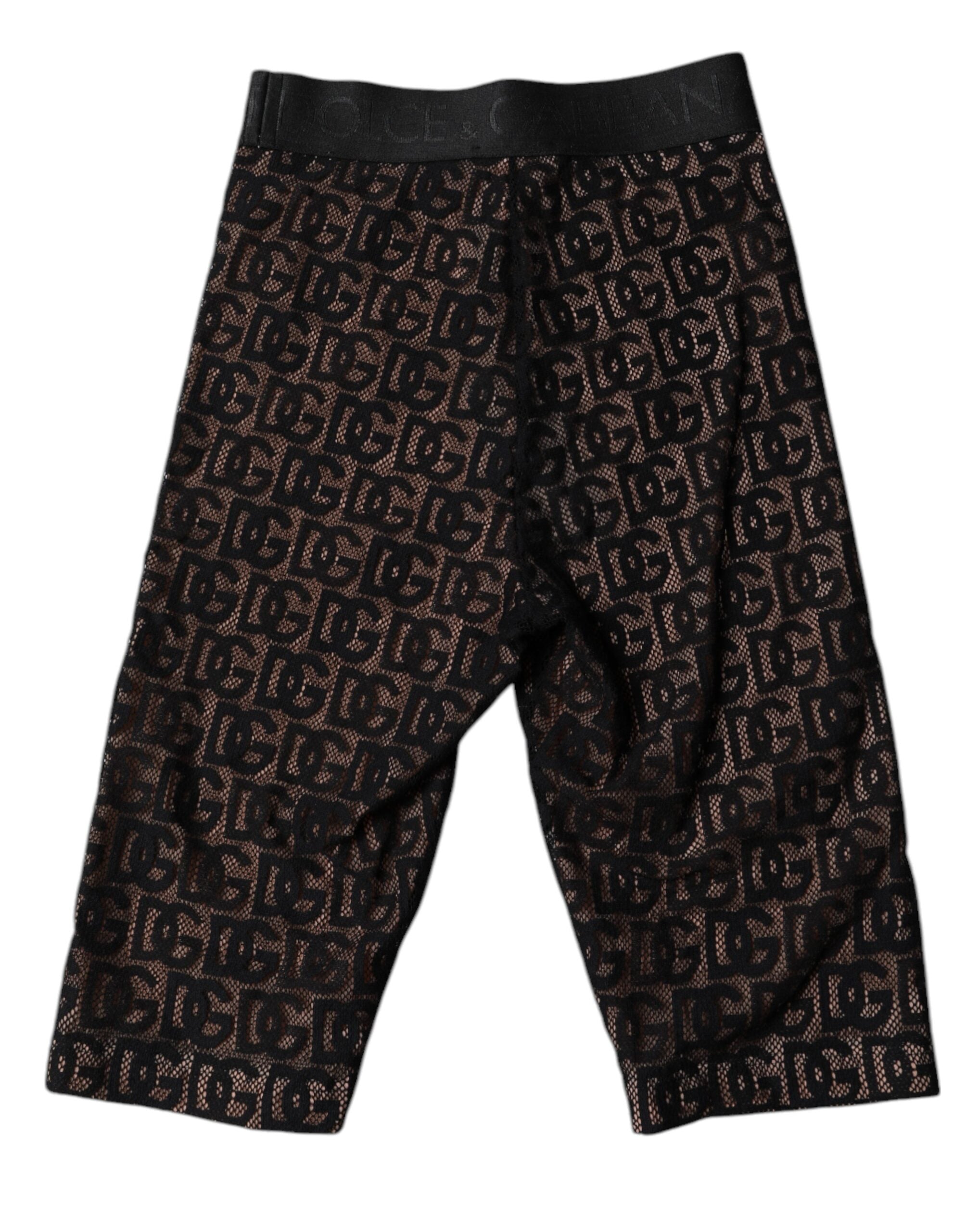 Svarta Cropped Tights med Logotyp och Monogram