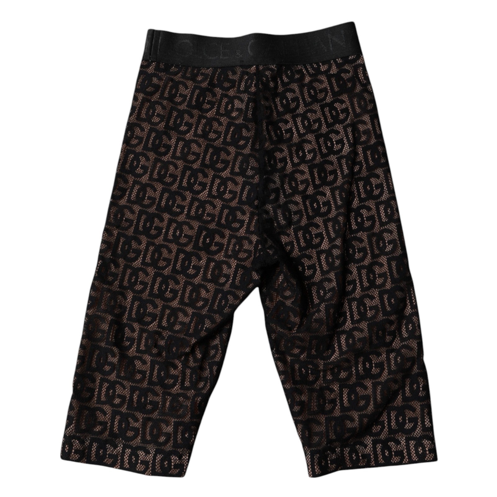 Svarta Cropped Tights med Logotyp och Monogram