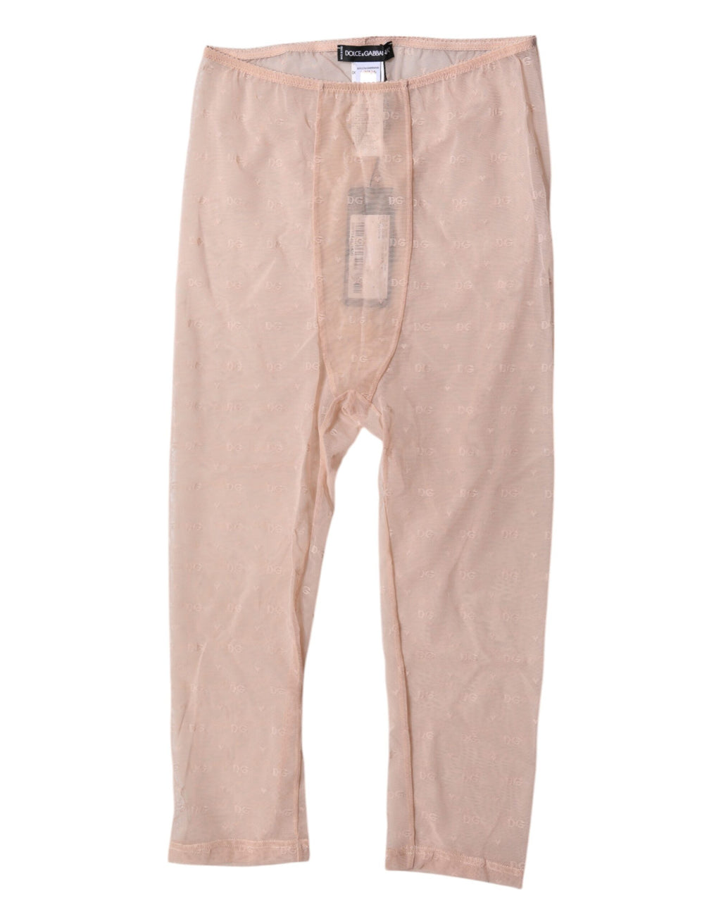 Beige Logotyp Spetsunderkläder Croppade Strumpbyxor