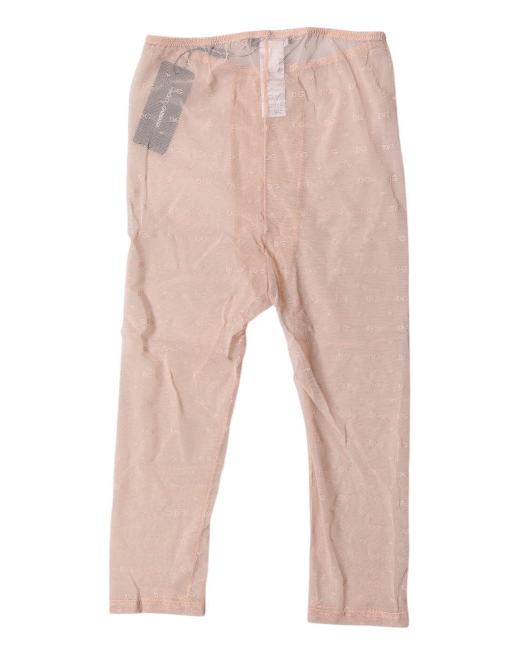 Beige Logotyp Spetsunderkläder Croppade Strumpbyxor