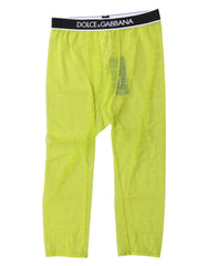 Dolce & Gabbana Green DG Logo Nylon Cropped Tights Underwear