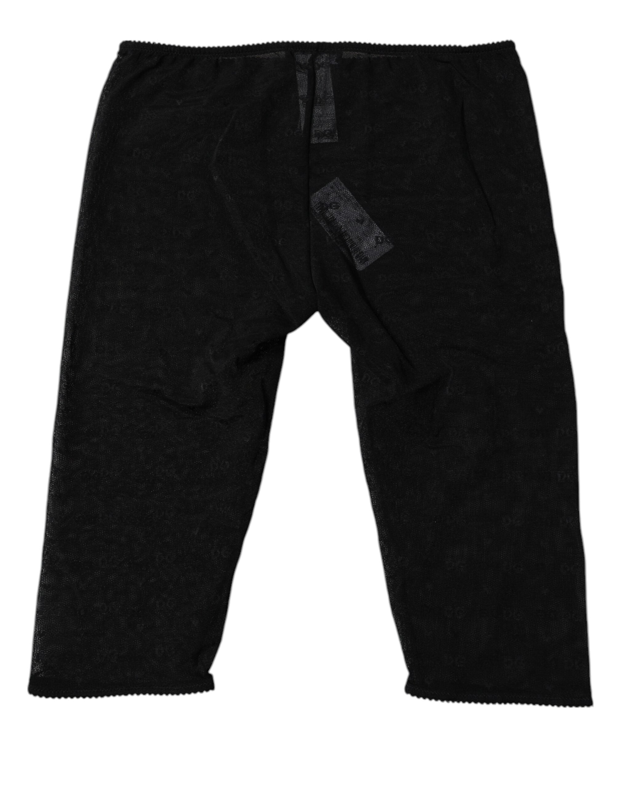 Svarta Logotyp Spetsunderkläder Beskurna Tight Underkläder