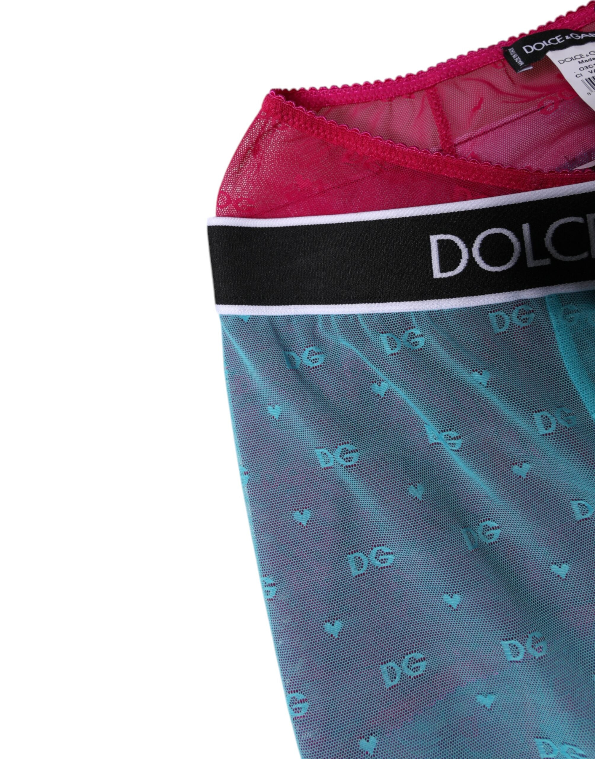 Blå fuchsia logotypunderkläder med kort underkläder