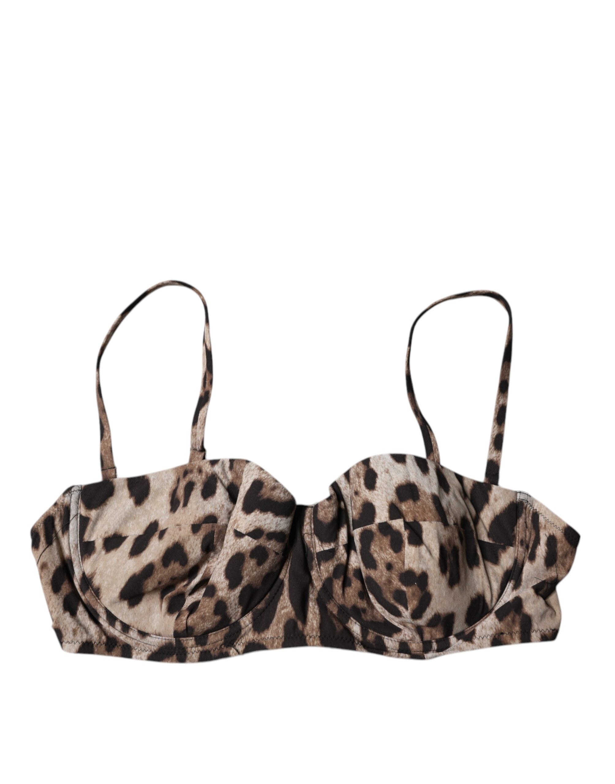 Bruna leopardfärgade nylon balconcino-bh underkläder