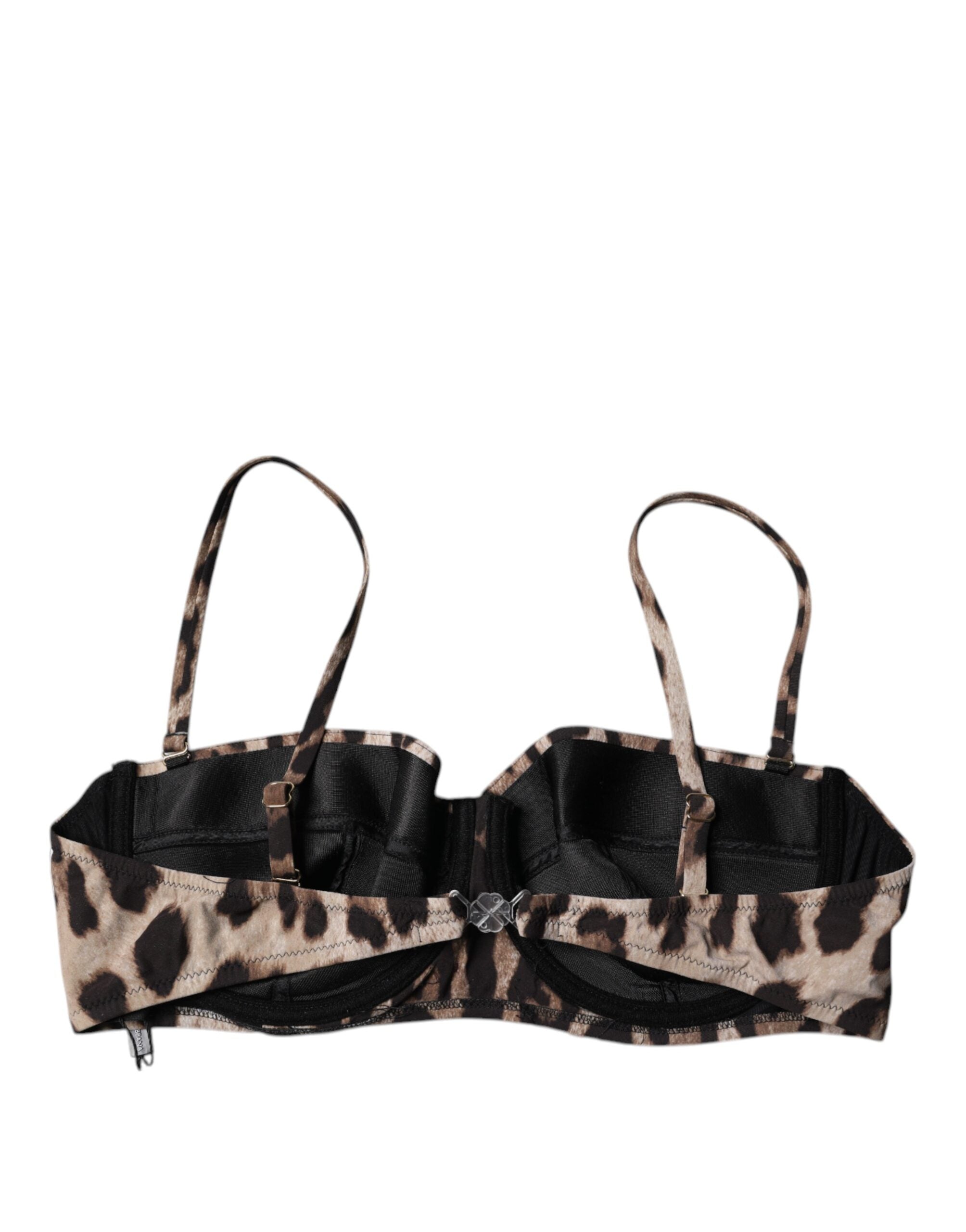 Bruna leopardfärgade nylon balconcino-bh underkläder