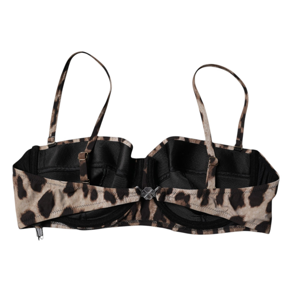 Bruna leopardfärgade nylon balconcino-bh underkläder