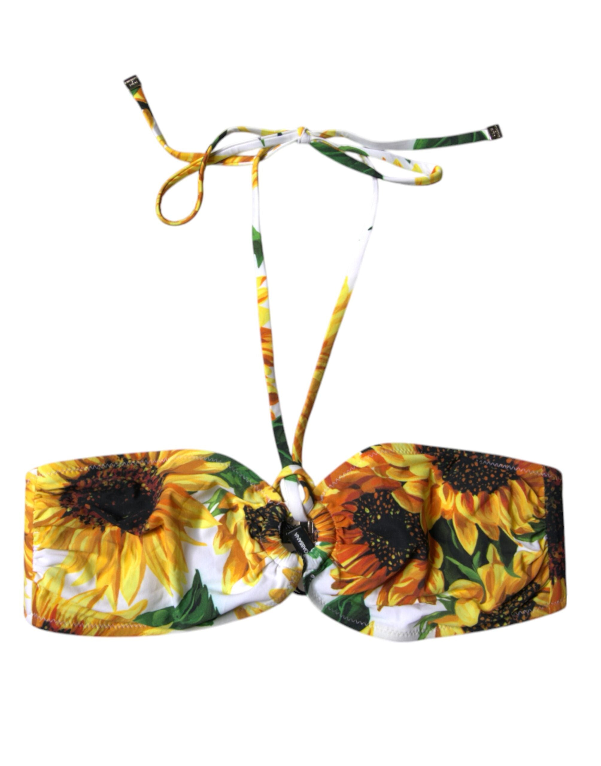 Flerfärgad blommig halterneck bikiniöverdel med badkläder