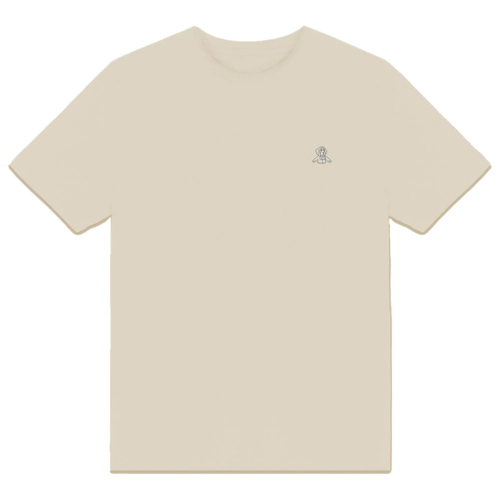 Beige bomulls-T-skjorte
