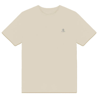 Beige bomulls-T-skjorte