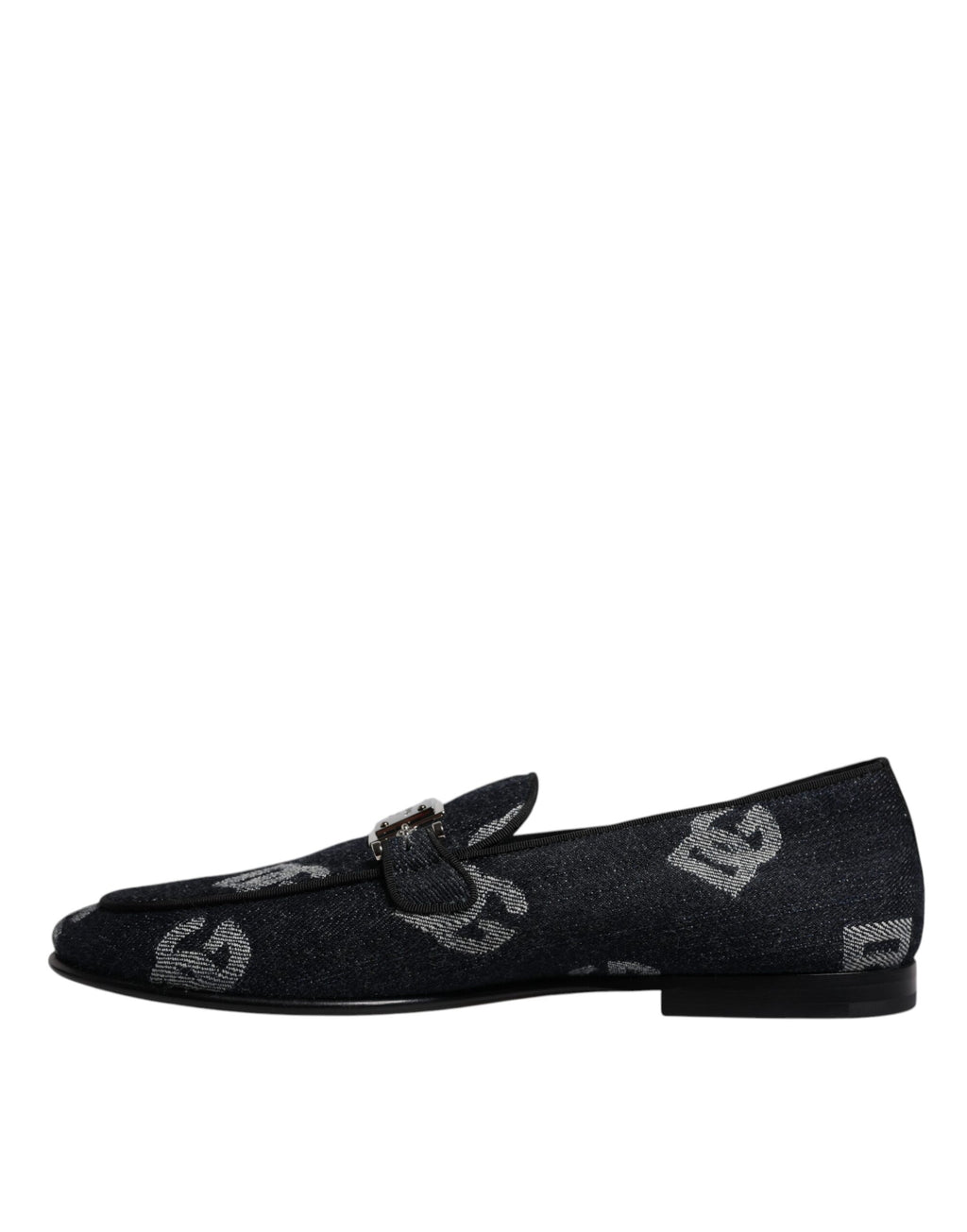Svarte Logo Bomull Loafers Formelle Sko