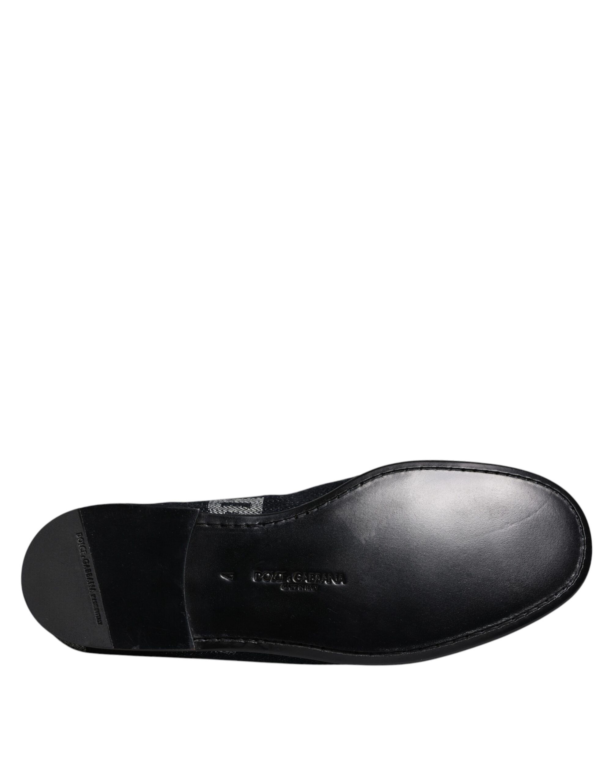 Svarte Logo Bomull Loafers Formelle Sko
