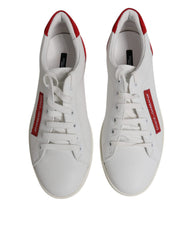 Dolce & Gabbana White Suede Leather Low Top Sneakers Shoes