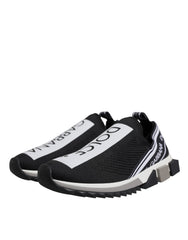 Dolce & Gabbana Black White Slip On Sorrento Sneakers Shoes