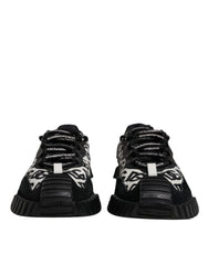 Dolce & Gabbana Black Logo Lace Up Low Top NS1 Sneakers Shoes